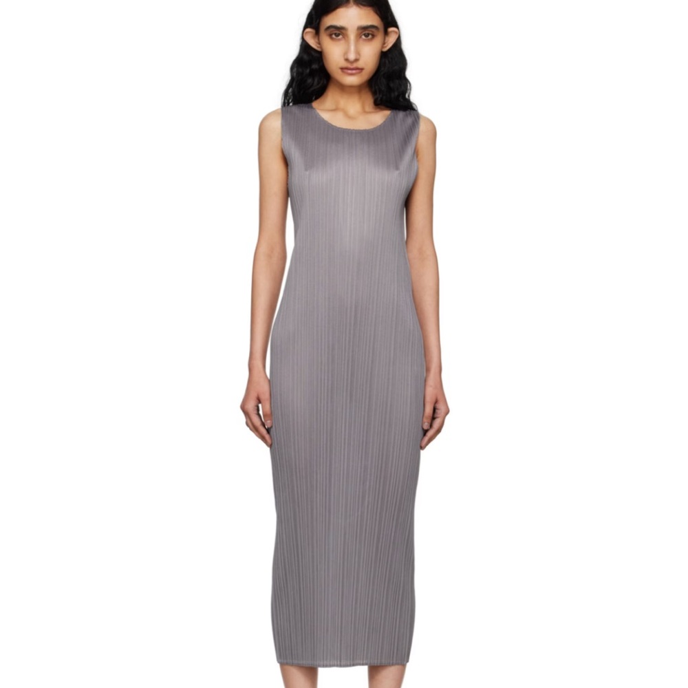 Pleats Please Issey Miyake Gray Sleeveless Dress